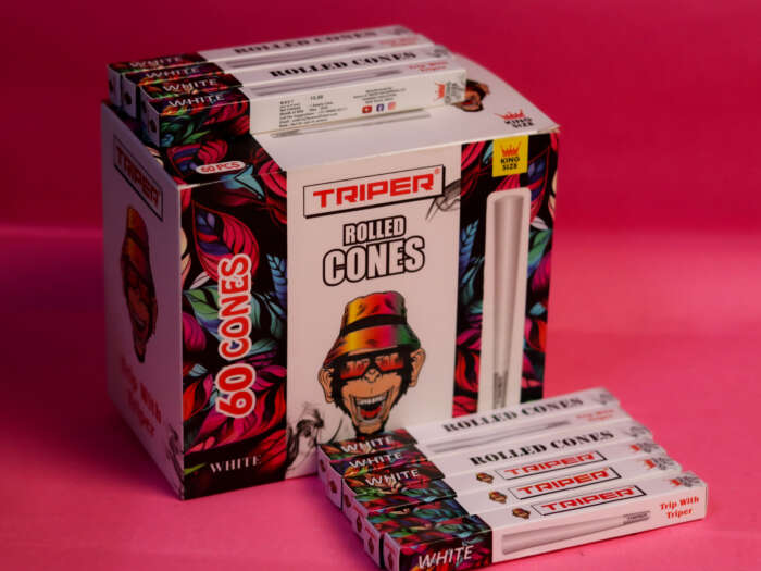 Triper Rolled Cones - White (60 Pcs)