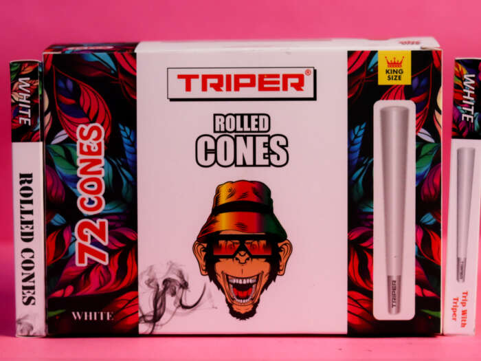 Triper Rolled Cones - White (72 Pcs)